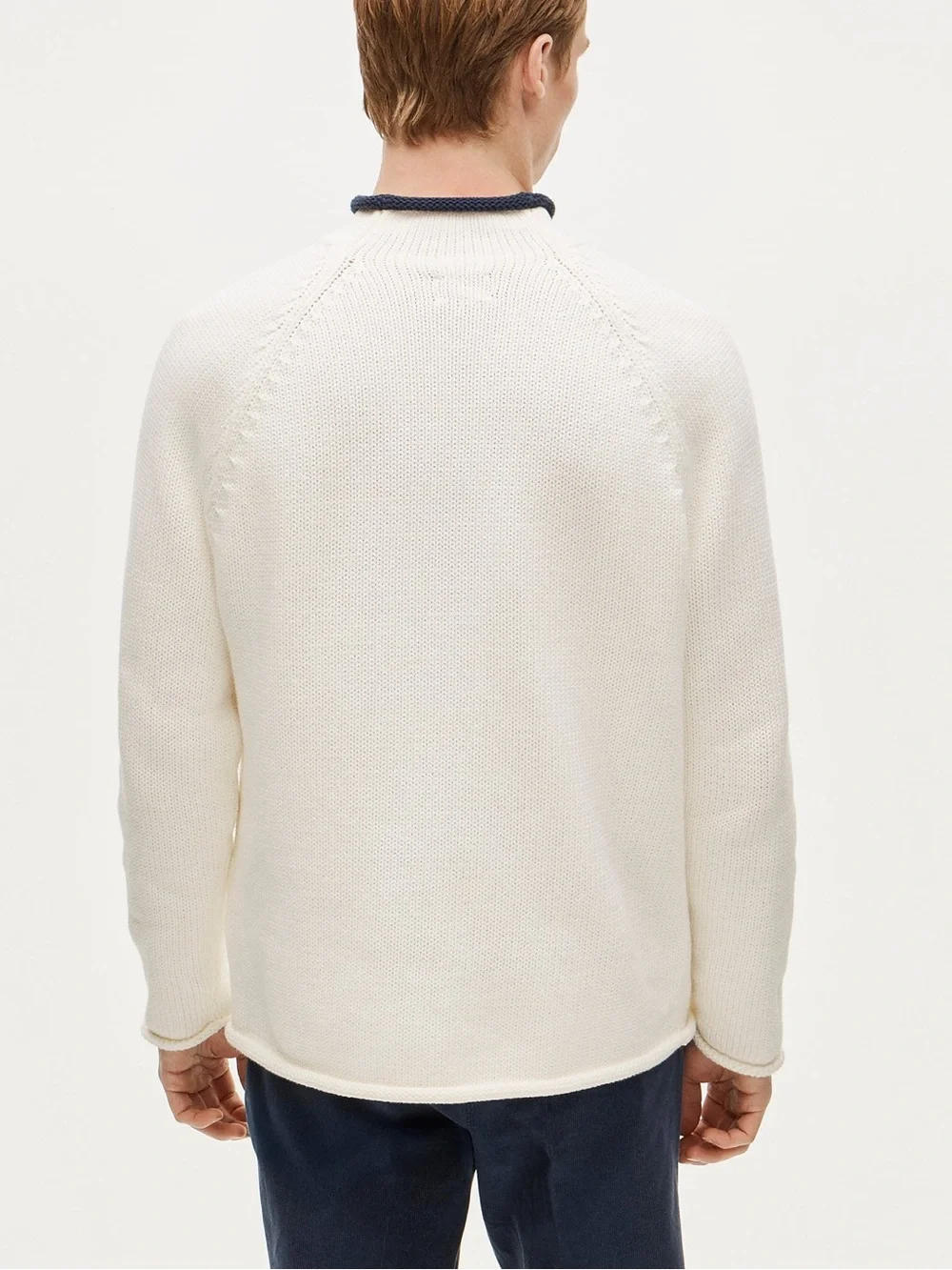 NWT J. CREW 1988 Rollneck sweater with tipping Ivory Navy Stripe Sz XL $118 CQ89
